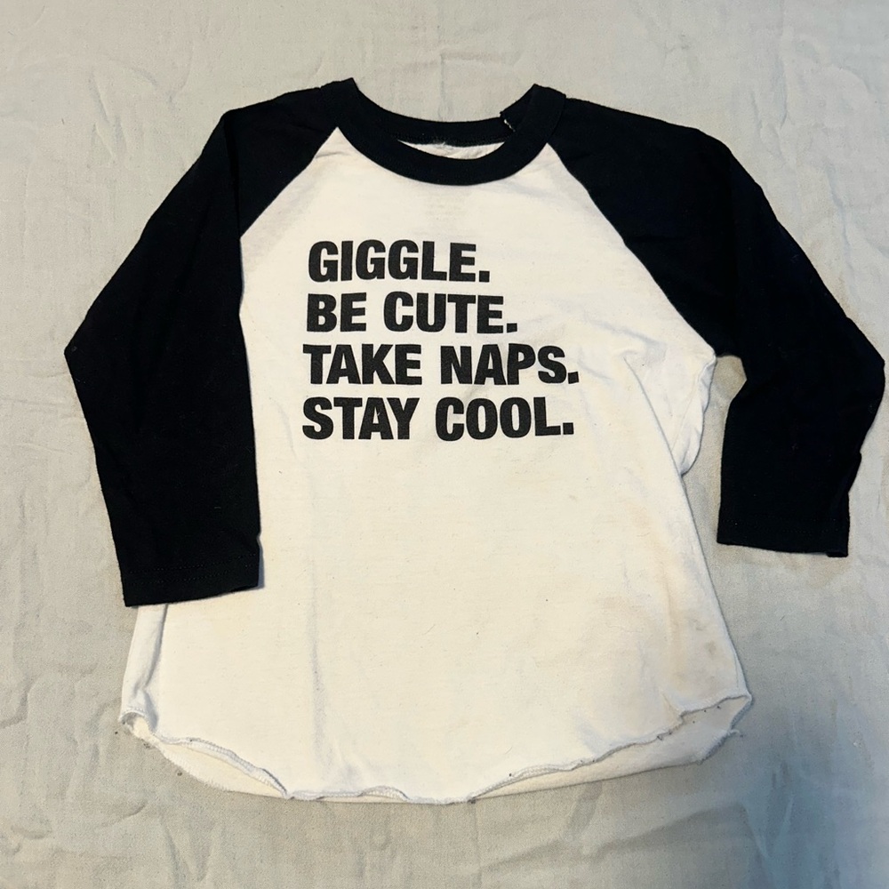 Espwa Black and White Raglan Tee